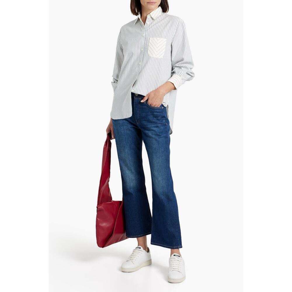 Rag and Bone Women's Jeans High Rise Crop Flare Maya Button Fly‎ Size 26 27x26